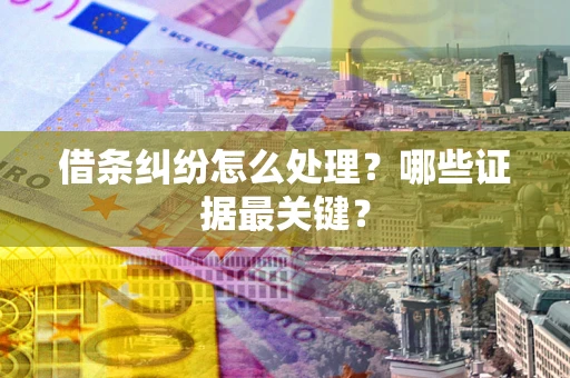 济南借条纠纷怎么处理？哪些证据最关键？